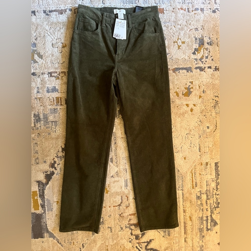 H&M army green corduroys